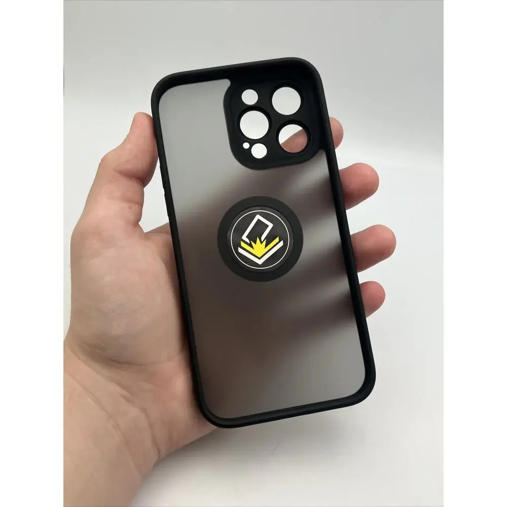 iPhone 14 Pro Max Case Magnetic Suction Ring Luxury Design Phone Cover BLACK